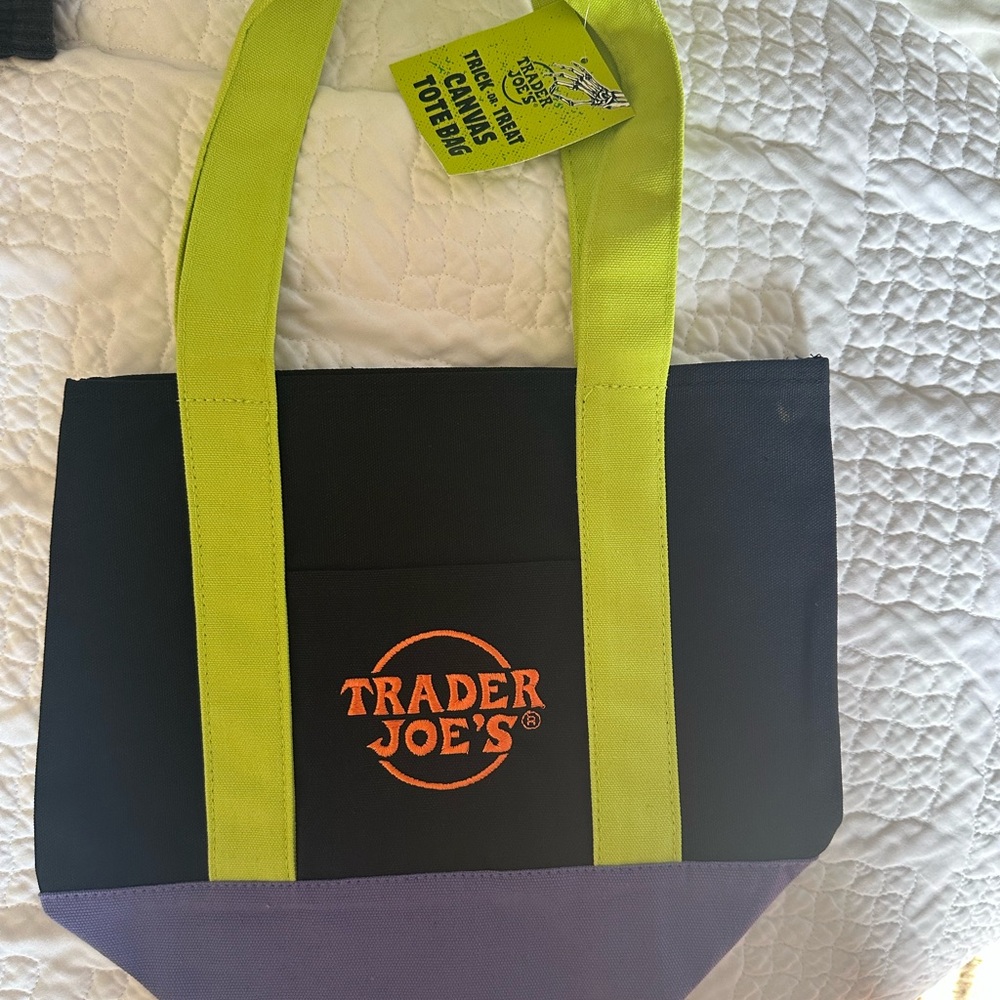 Trader Joe's Halloween Black and Green Mini Tote Bag